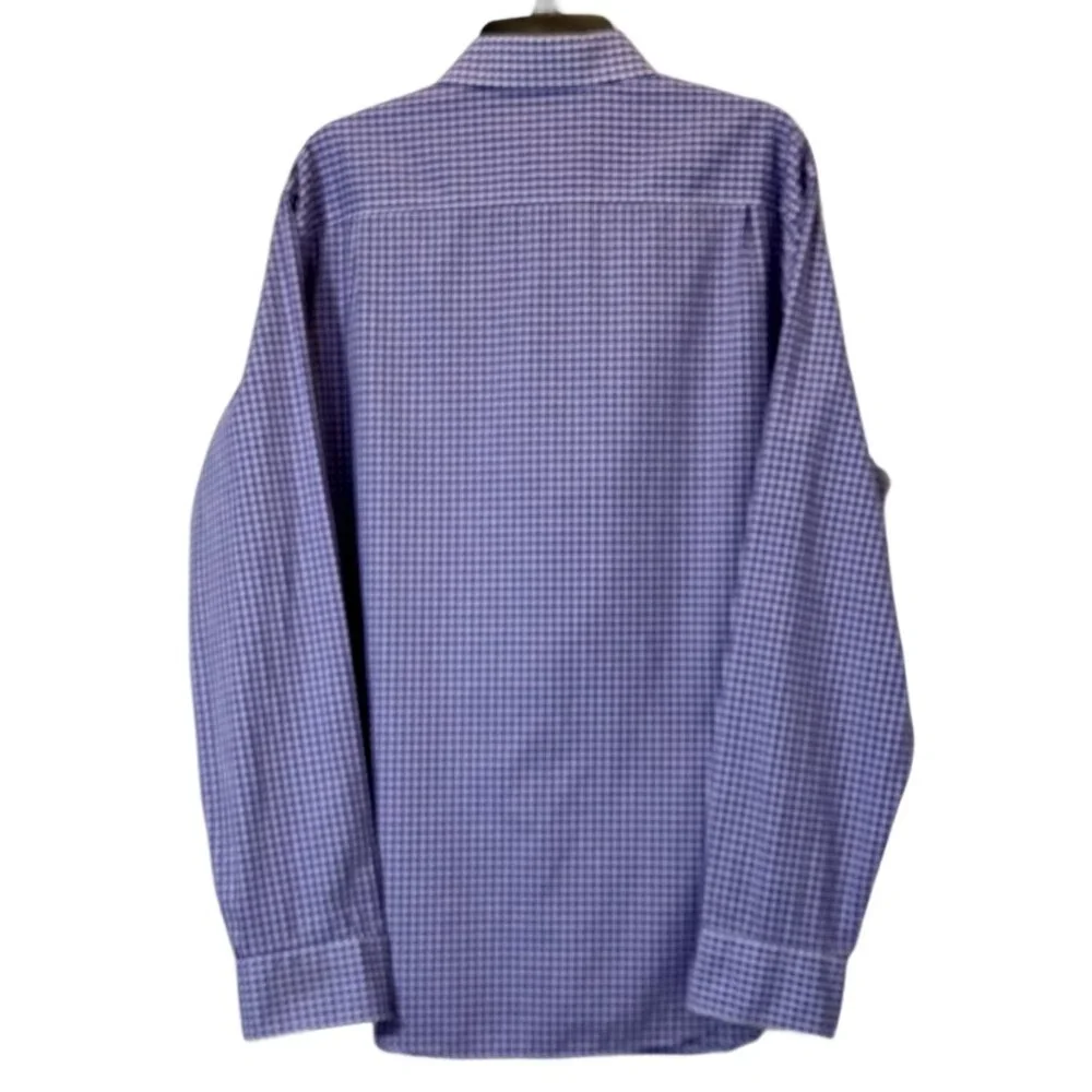 Men’s Purple | White Plaid Shirt Size17(36-37) - Picture 3 of 4